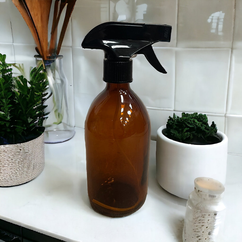 Amber Glass Reusable Spray Bottle - 500ml - Cherish Home