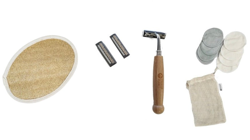 Eco - Friendly Self - Care Gift Set for Women - Natural Loofah, Bamboo Razor & Reusable Makeup Pads - Zero Waste, Plastic - Free Pampering Kit for Sensitive Skin - Cherish Home