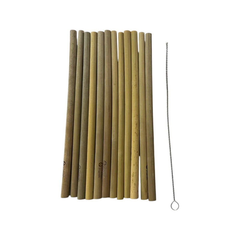 Large Organic Bamboo Reusable Drinking Straws - Set of 12 - Cherish Home