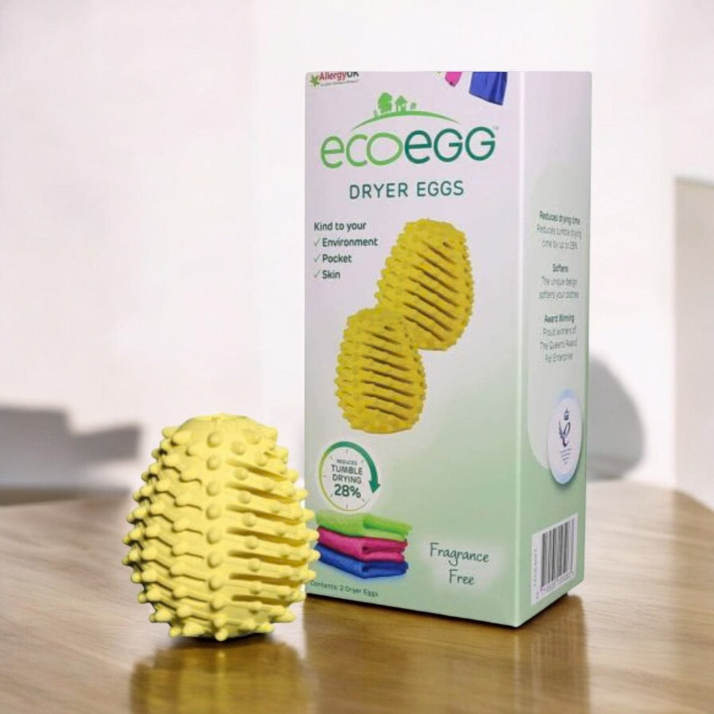 Pack of 2 Egg Shaped Dryer Balls Fragrance Free Eco Friendly Tumble Dryer Eggs - Cherish Home