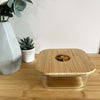 Square Glass Food Container with Bamboo Lid